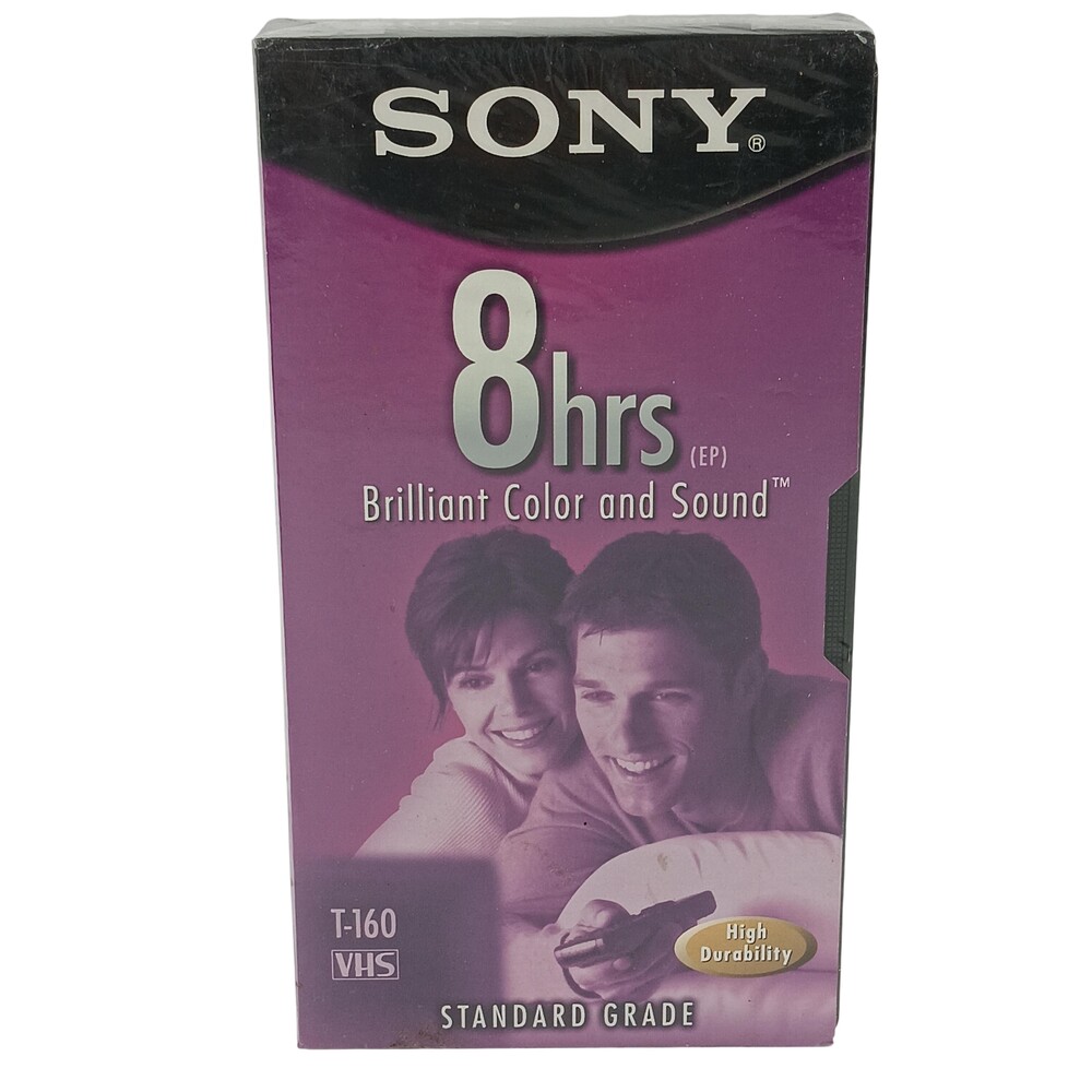 Sony T-160VL VHS Tape 8 Hrs EP Blank Video Cassette Standard Grade New Sealed